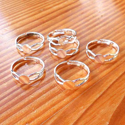 Prsten Americký 6mm - 2ks - Stříbrný