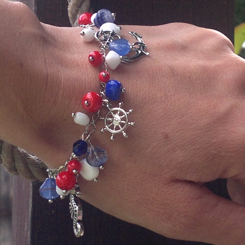 Námořnický náramek + náušnice