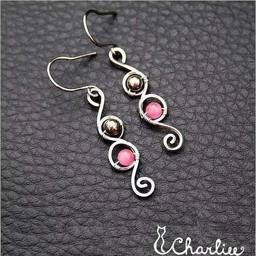 Náušnice-LETNÍ LOUKA-pyrit+ulexit- hypoalergenní