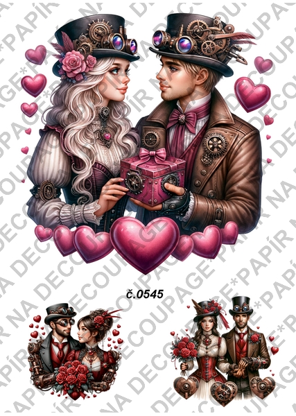 Rýžový papír A4 pro tvoření - Valentýn - KB0545