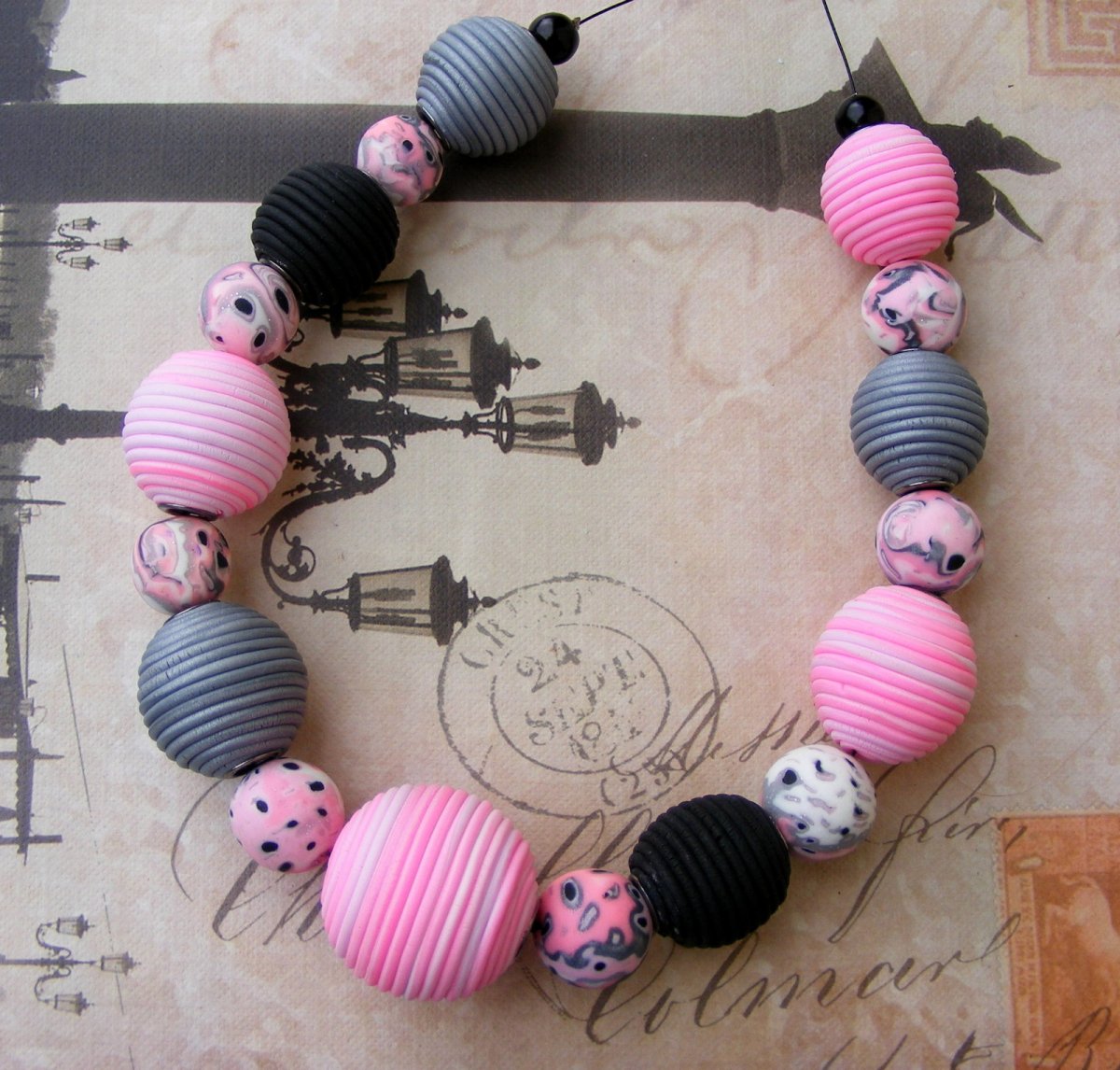 Fimo sada- růžová motaná