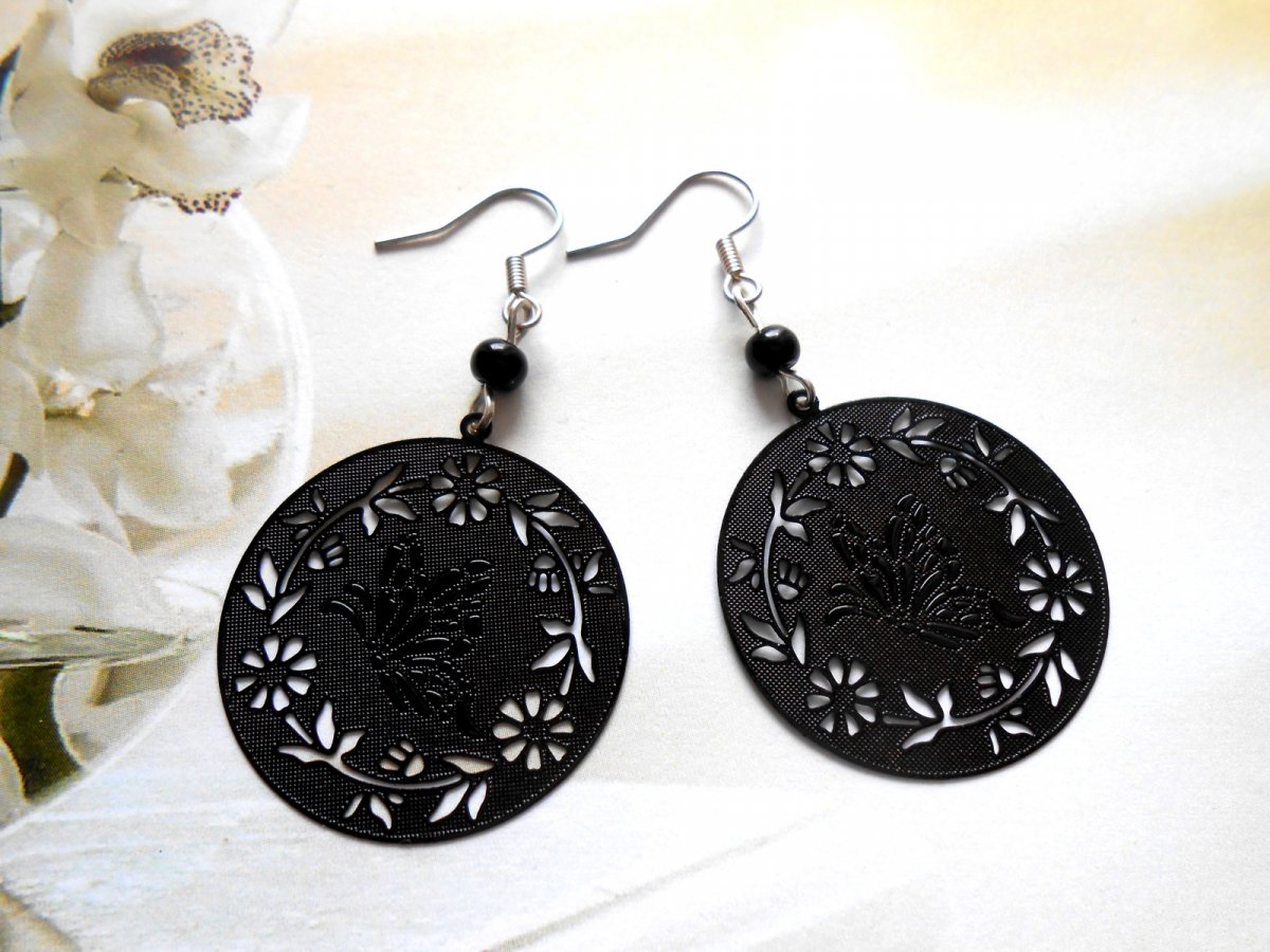 Náušnice černé (48/19)