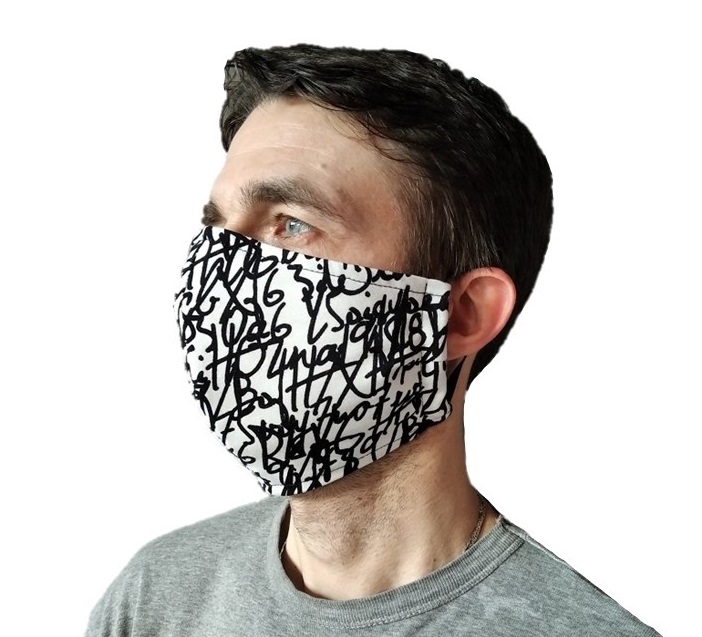 Rouška unisex - vzor písmo