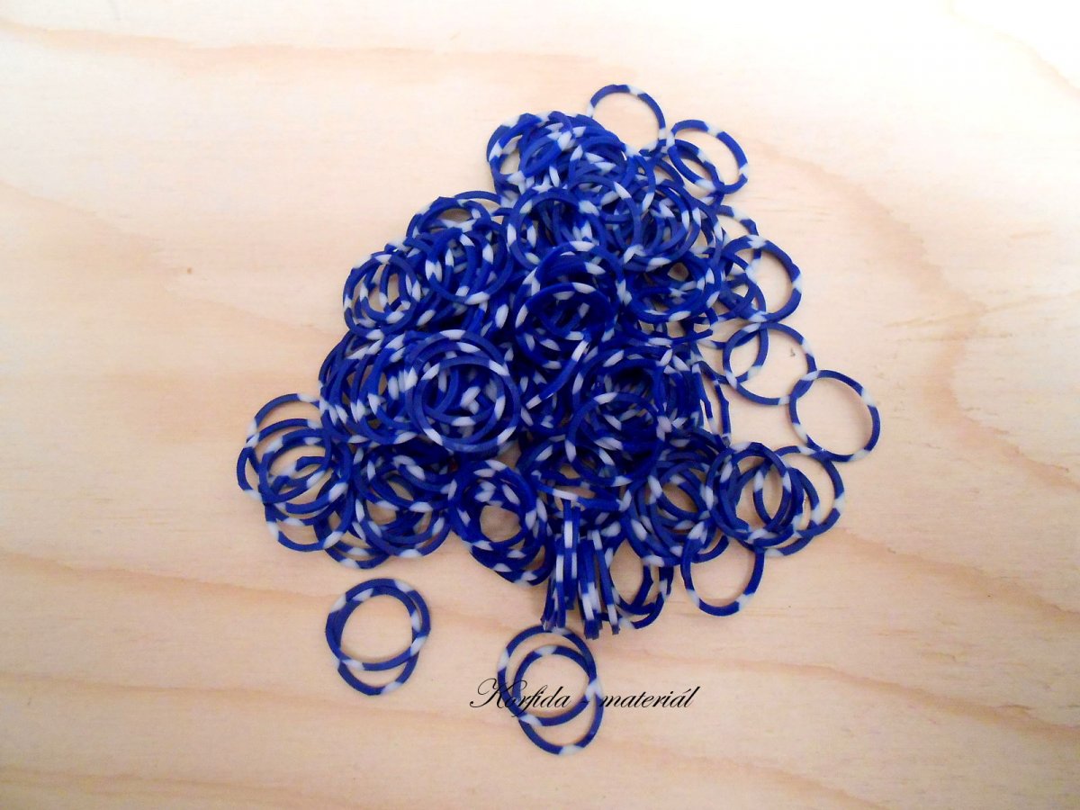 Gumičky Loom Bands barvy modrá + bílá