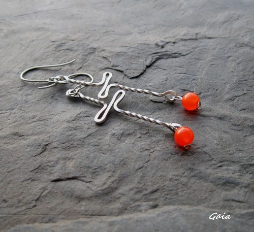 Náušnice...Jadeit s vlnkou...chirurgická ocel