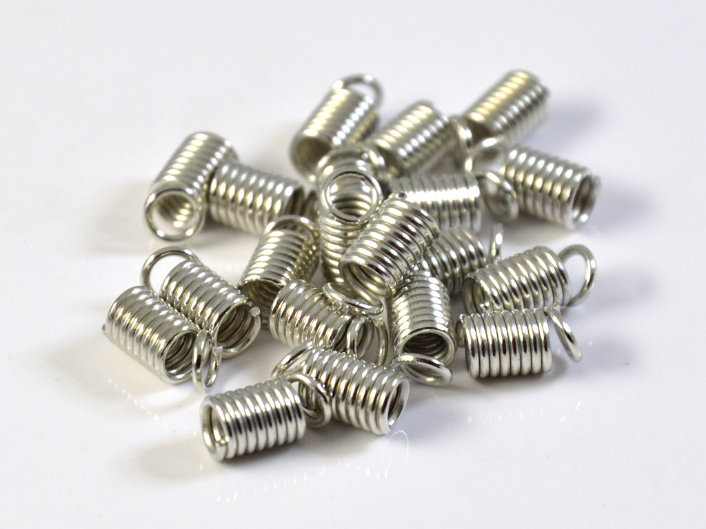 Koncovka na kůži 3 x 6 mm, platina, 20 ks