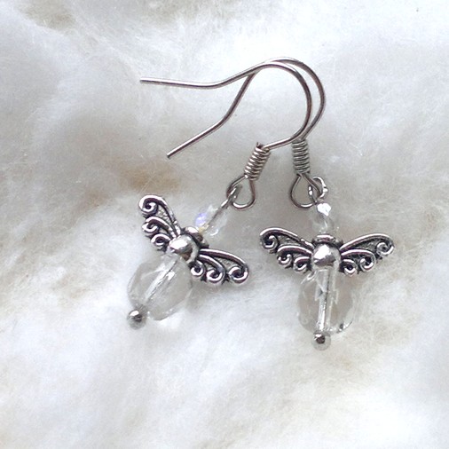 Andílci v barvě křišťálu- náušničky