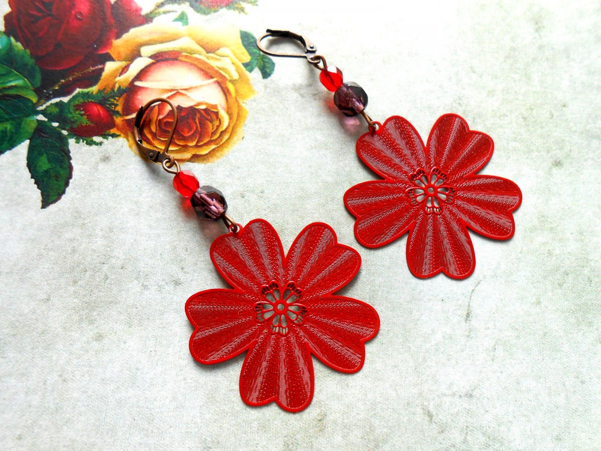 Náušnice červené (209/15)