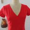 Překřížené tričko  - barva červená XS - XXXL