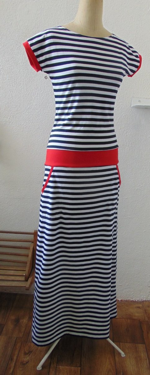 Dlouhé šaty námořník XS -  XXXL