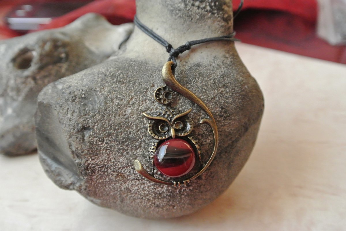 Sovička s  hnědým sklem