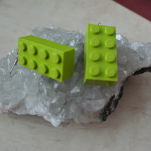 LEGO, LEGO, LEGO   naušnice - hráškově zelené