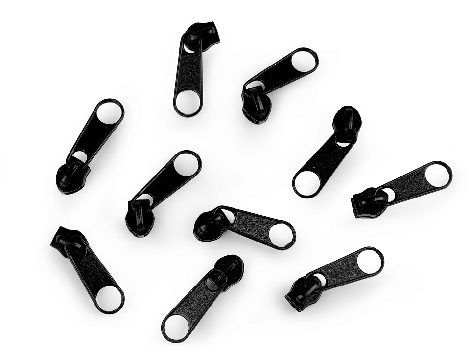 Jezdec ke spirálovým zipům šíře 3 mm (10ks) - černá