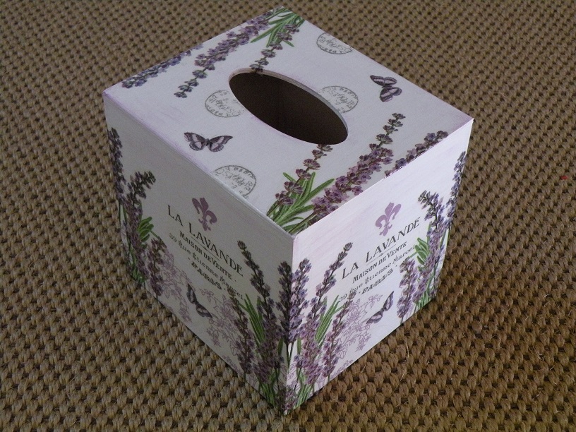 Krabička na kapesníky - Levandule