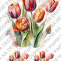 Soft papír A4 pro tvoření - Tulipány - KBS834
