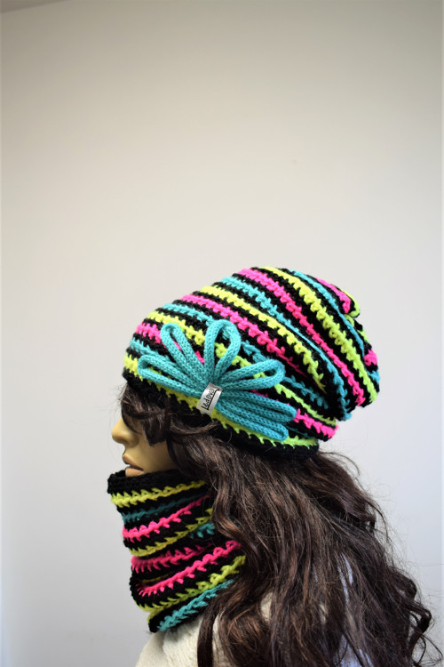 ༺♥༻ SOUPRAVA ČEPICE A NÁKRČNÍKU ༺♥༻1127