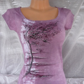 Malované tričko" zalité červánky"