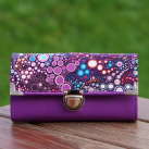 Peněženka fialové bubliny 19x10cm, 18 karet, na fotky