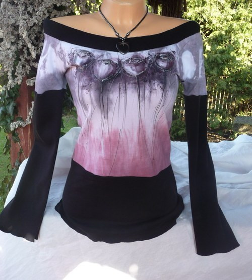 Malovaná  tunika s růžemi