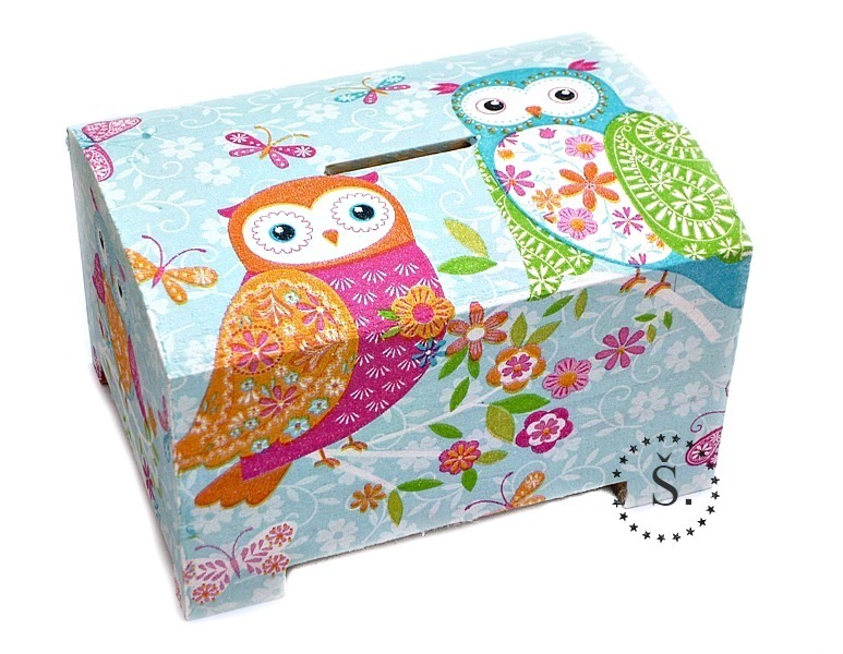 dřevěná pokladnička sovičky