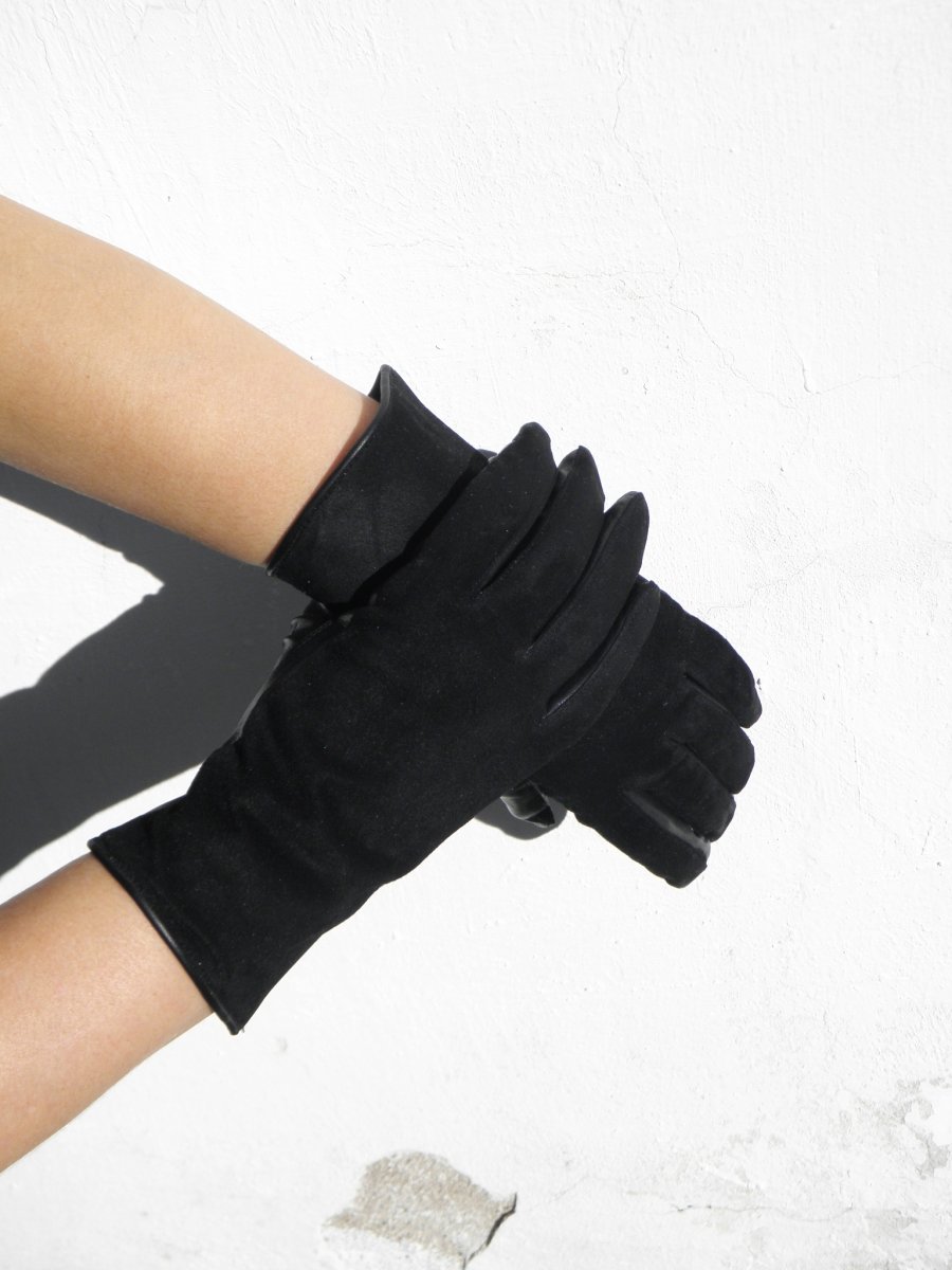 Výprodej -semišvé rukavice s hedvábnou podšívkou