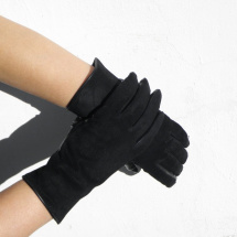Výprodej -semišvé rukavice s hedvábnou podšívkou