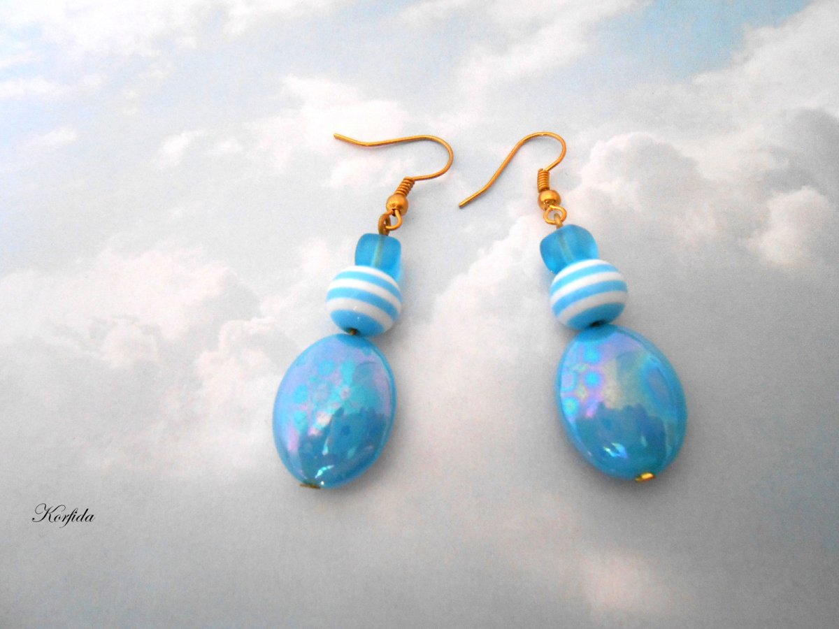 Náušnice modráčci (85-17)