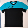 Tyrkysovo-černé tričko s dvěma černými běžkaři M 9069777