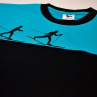 Tyrkysovo-černé tričko s dvěma černými běžkaři M 9069777