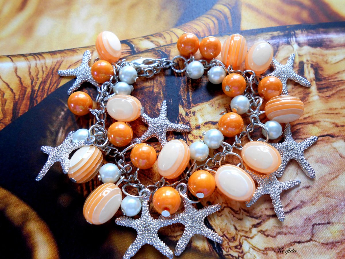 Náramek v barvách pomeranče (136-18)