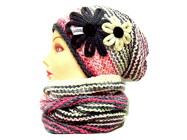 ༺♥༻ SOUPRAVA ČEPICE A NÁKRČNÍKU ༺♥༻ 