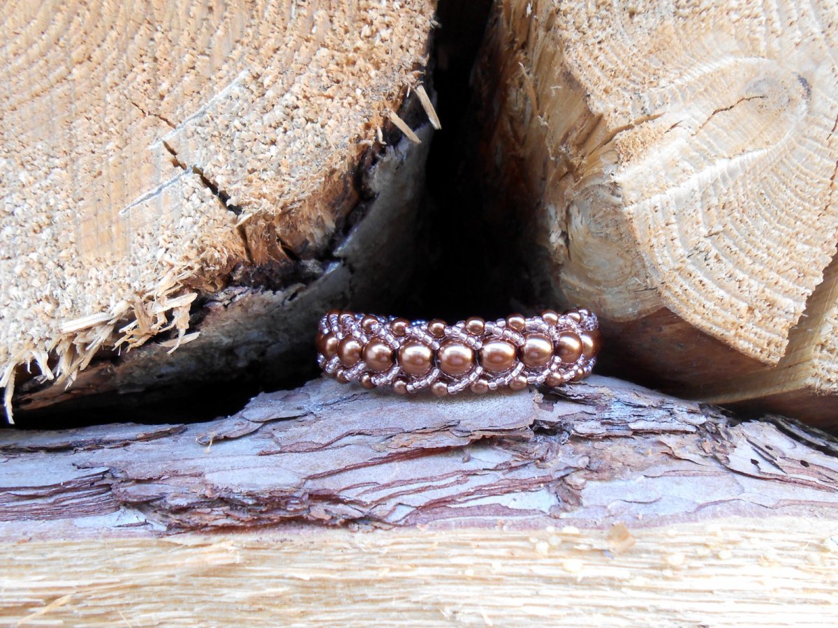 Náramek šitý čokoládový (221-18)