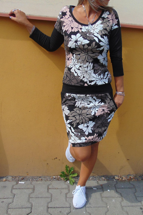 Šaty květ podzimu S - XXL