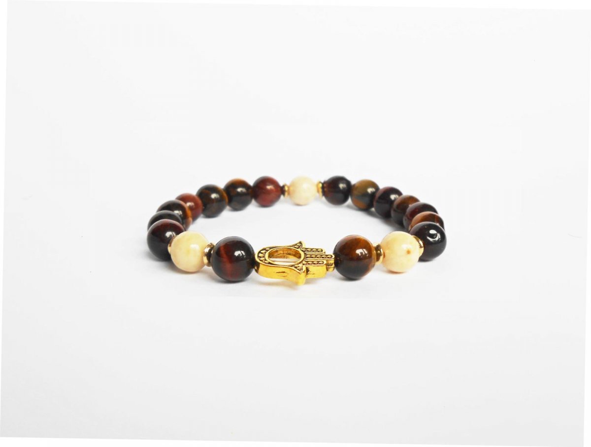 Náramek tygří oko a korál