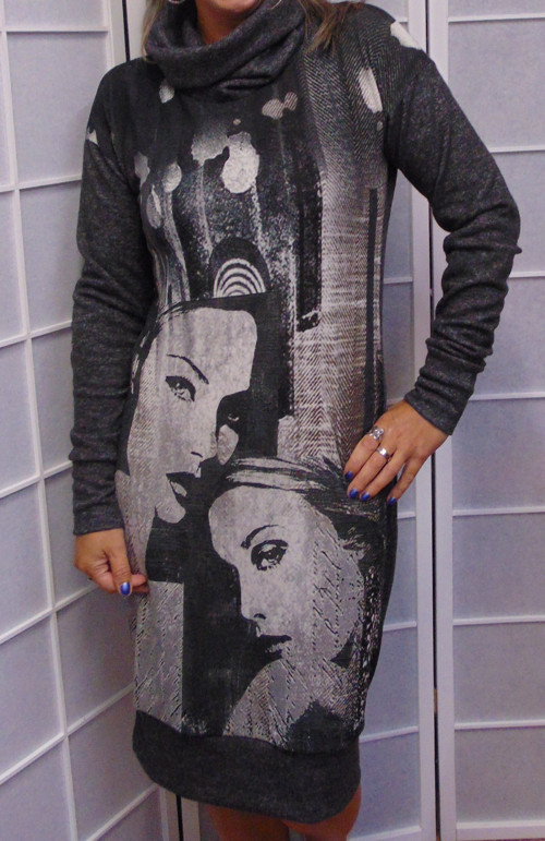 Šaty s rolákem tváře, velikost M (sleva z 1200,-)