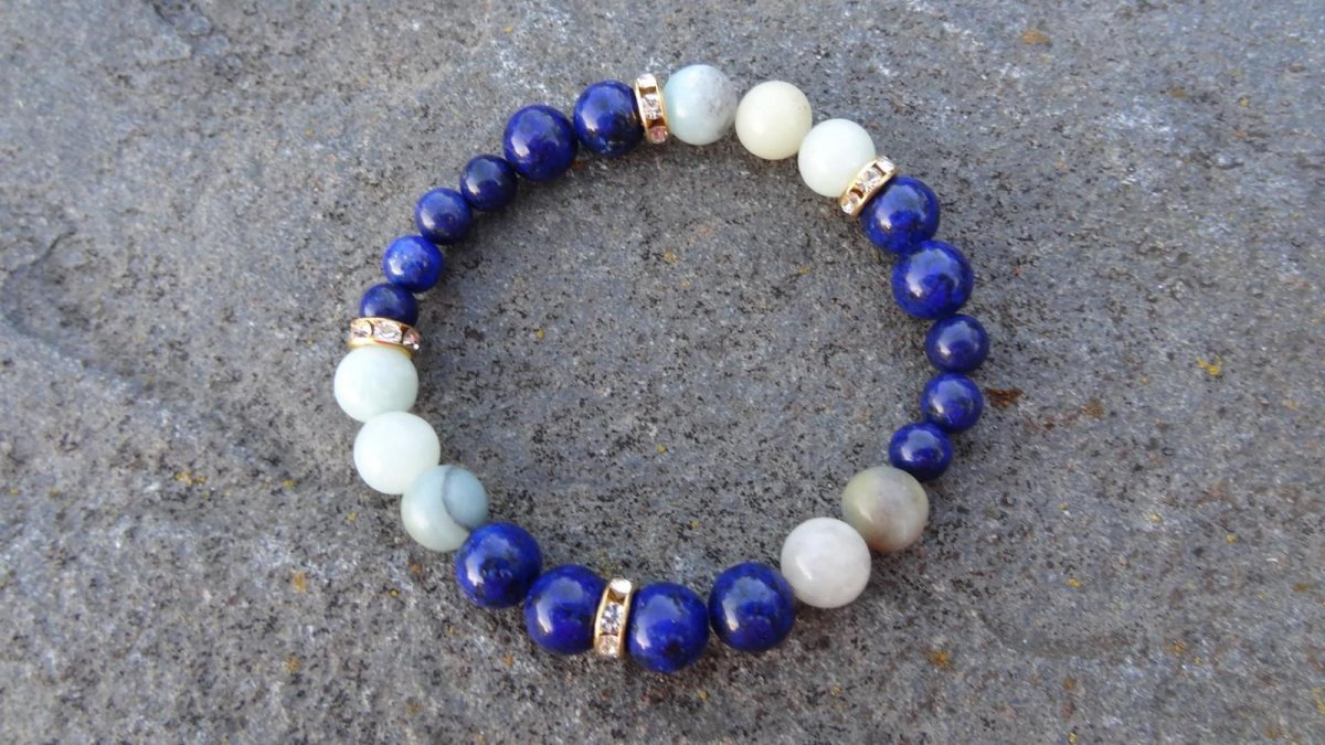 Minerálový náramek lapis lazuli a amazonit