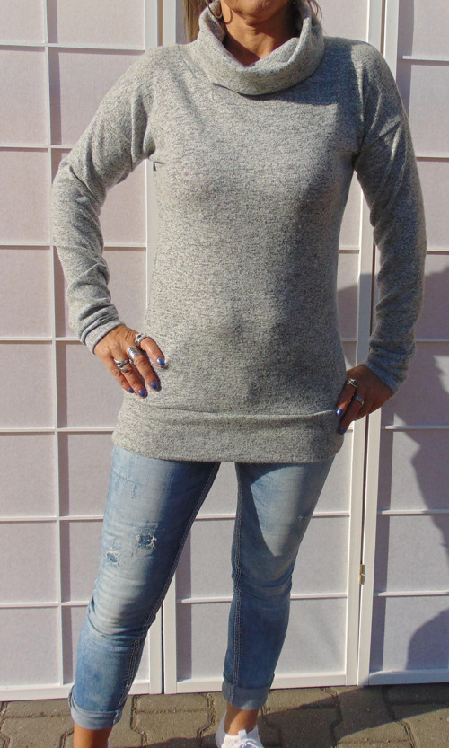 Rolák z pleteniny - světlešedý S - XXL