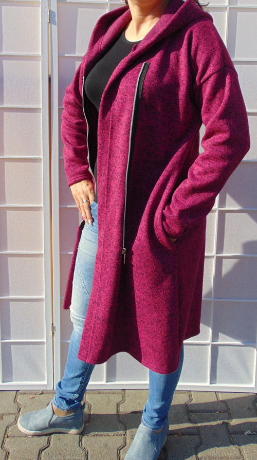 Kabátek s kapucí - barva ostružina, S - XXXL