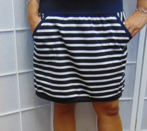 Sukně - tmavě modré pruhy (bavlna)