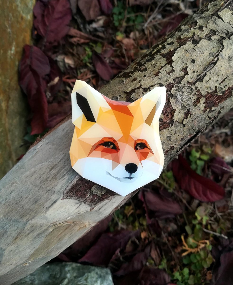 Liška s úsměvem - autorská, originální brož