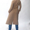 Úpletový dlouhý kabát - béžovorůžový