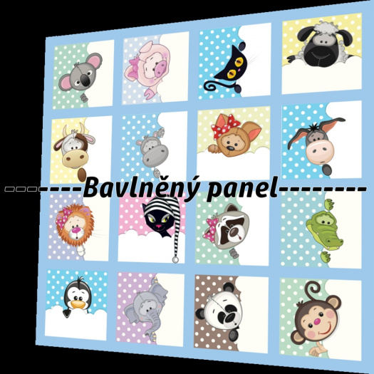 BAVLNĚNÝ PANEL / I NA PEXESO/ 47 x 47 cm  NP-23