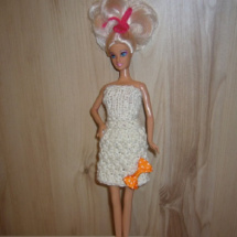 Barbie - bílá sukýnka s oranžovou mašličkou (20_37)