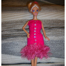Barbie - sytě růžové šatičky s flitry (20_5)