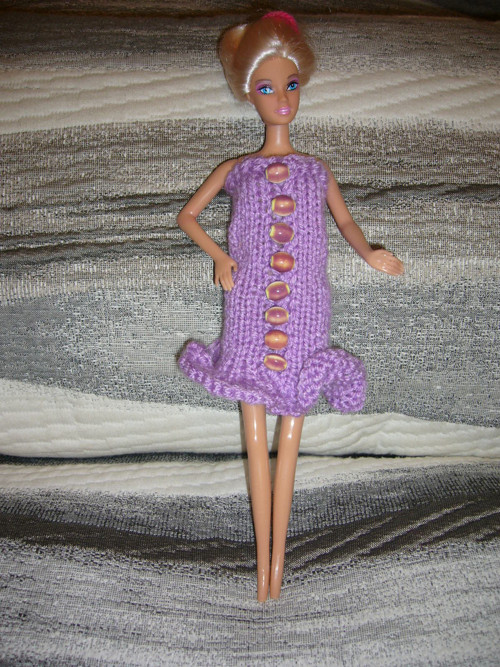 Barbie - šatičky fialové s korálky (20_7)
