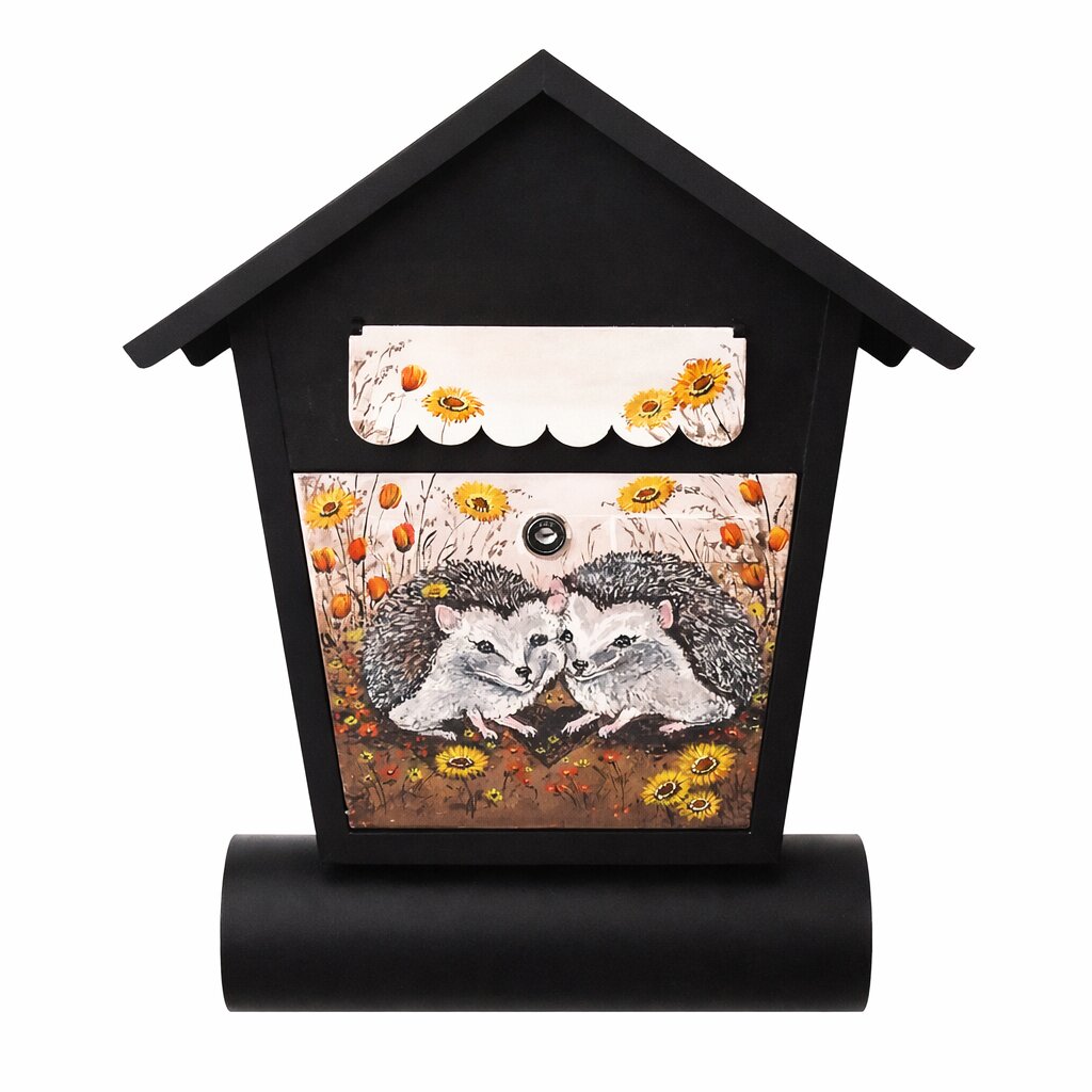 Ručně malovaná poštovní schránka – domeček s motivem zahrady