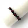 Fuchsiový Shamballa náramek na černé