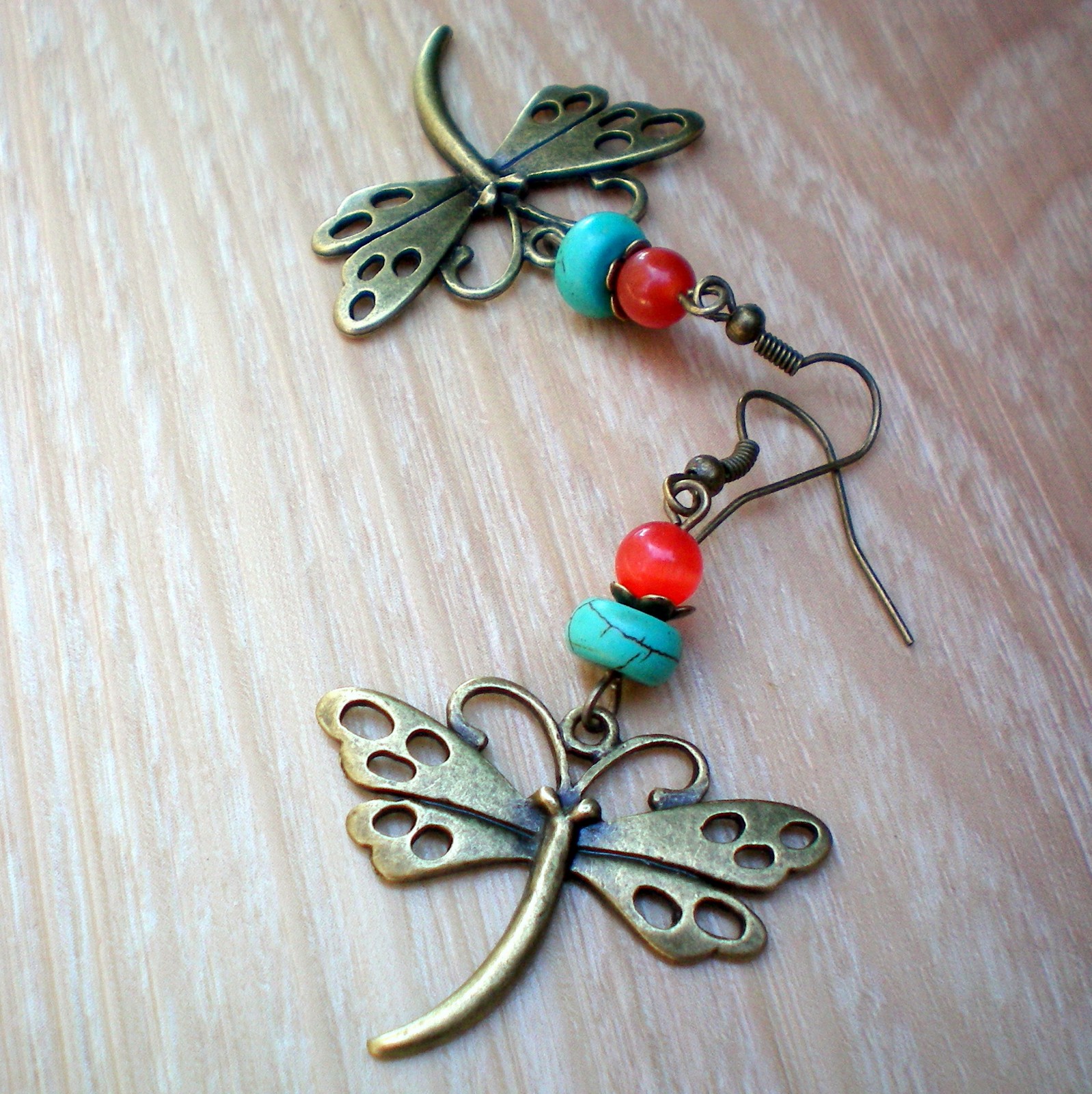 Mosazné vážky - náušnice