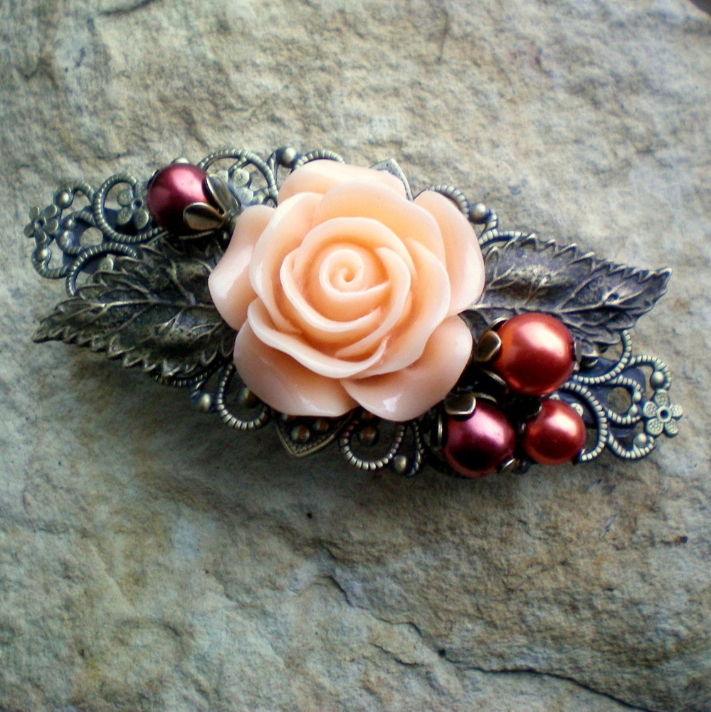 Růže královská  Spona do vlasů