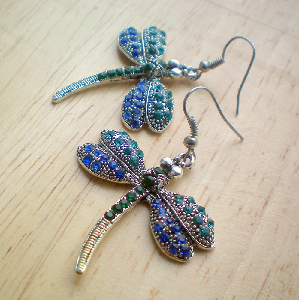 Luxusní vážky -  náušnice